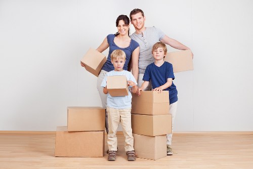 Commercial movers managing office equipment in Chinatown