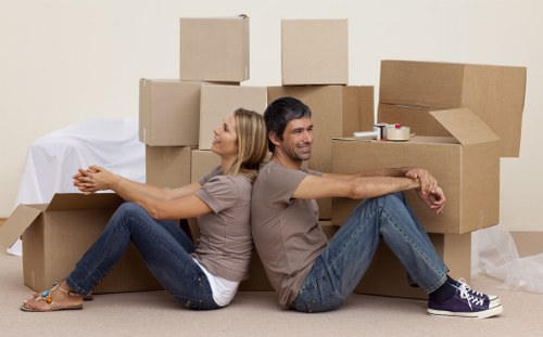 Professional movers handling apartment access and stairs in Chinatown